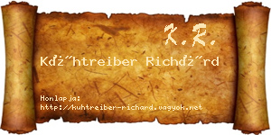 Kühtreiber Richárd névjegykártya
